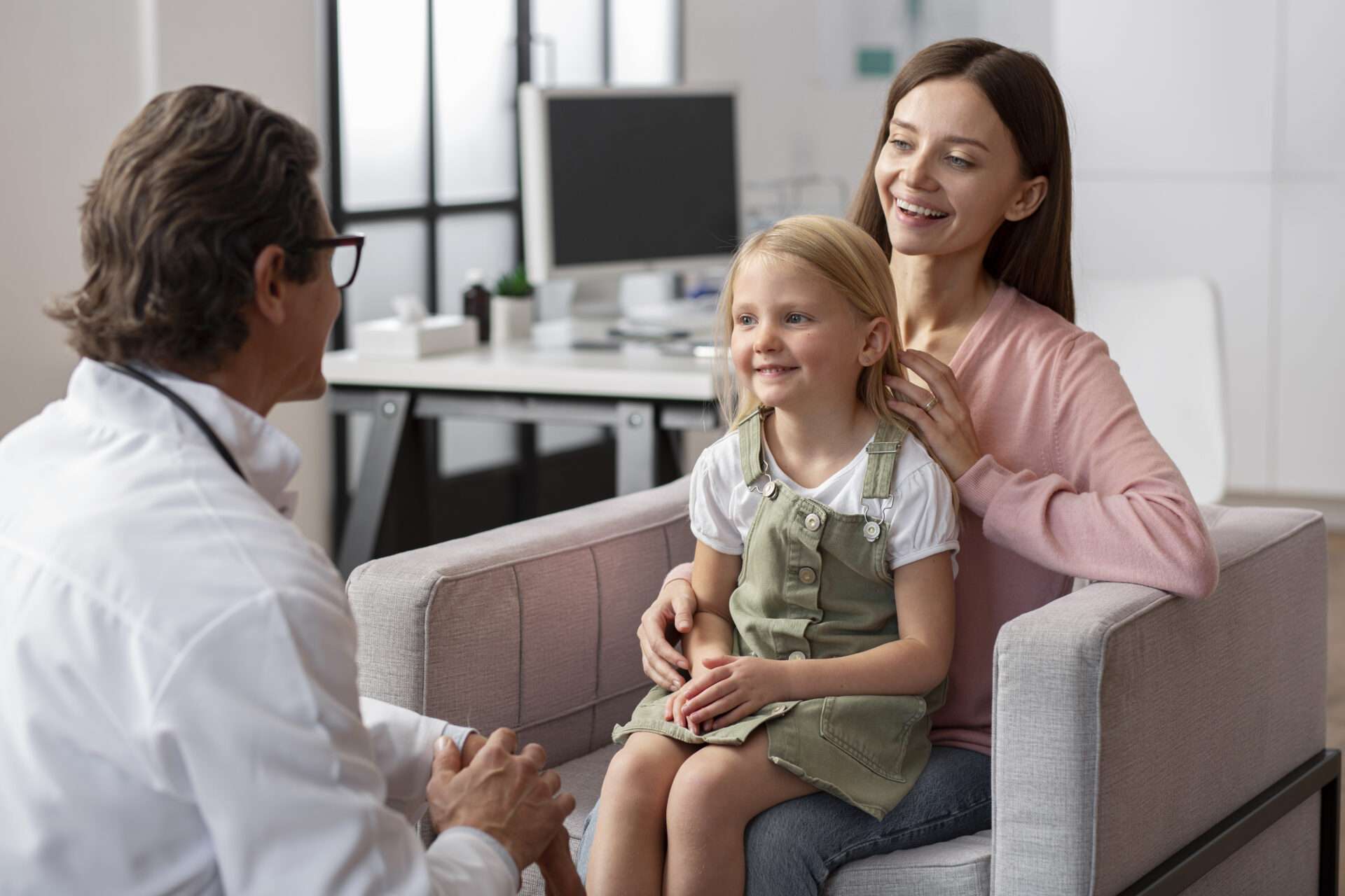 Woman and daughter at the doctor's office
