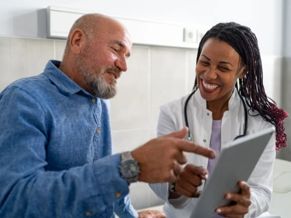 Doctor reviewing results with patient