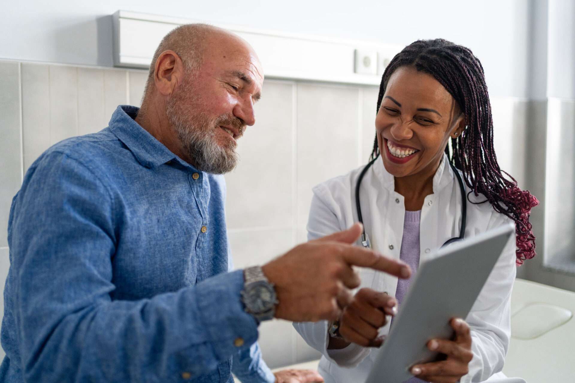 Doctor reviewing results with patient